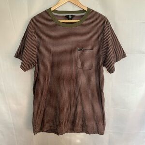 Volcom Grunge Striped Crewneck Pocket Tee